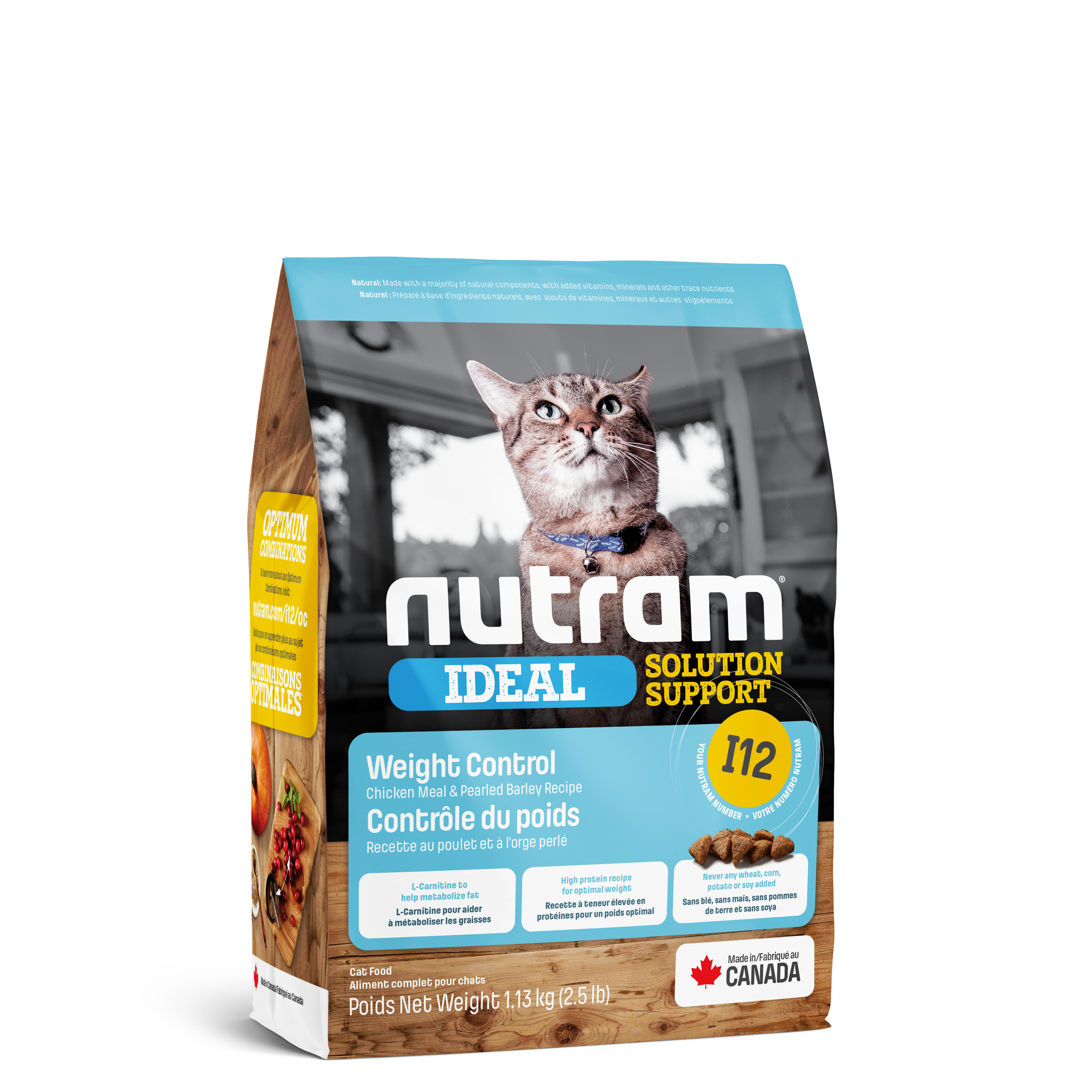 Nutram I12 - Contrôle du poids Recette au poulet frais et à l’orge perlé - 1KG130