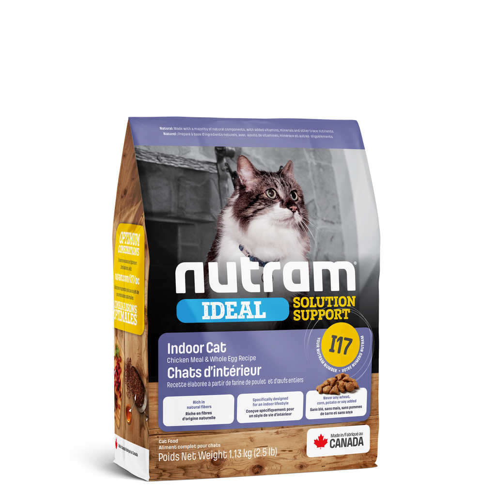 Nutram I17 - Chats d’intérieur Recette au poulet frais et aux œufs entiers - 1KG130