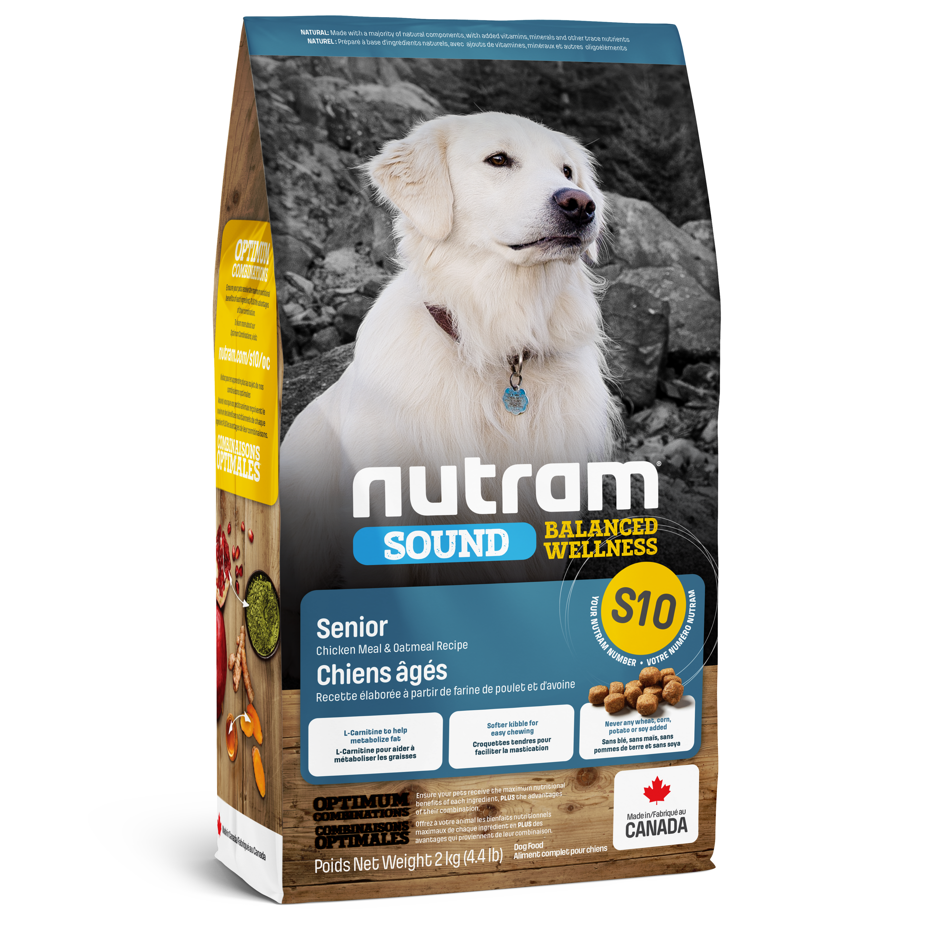 Nutram S10 - Chiens âgés Recette au poulet frais et à l’avoine - 2KG