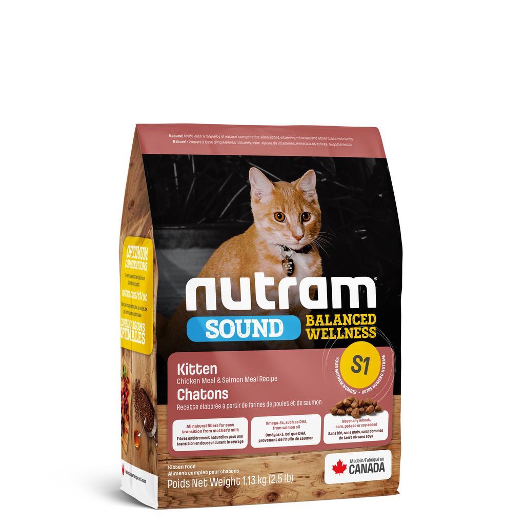 Nutram S1 - Chatons Recette au poulet frais et au saumon - 1KG130