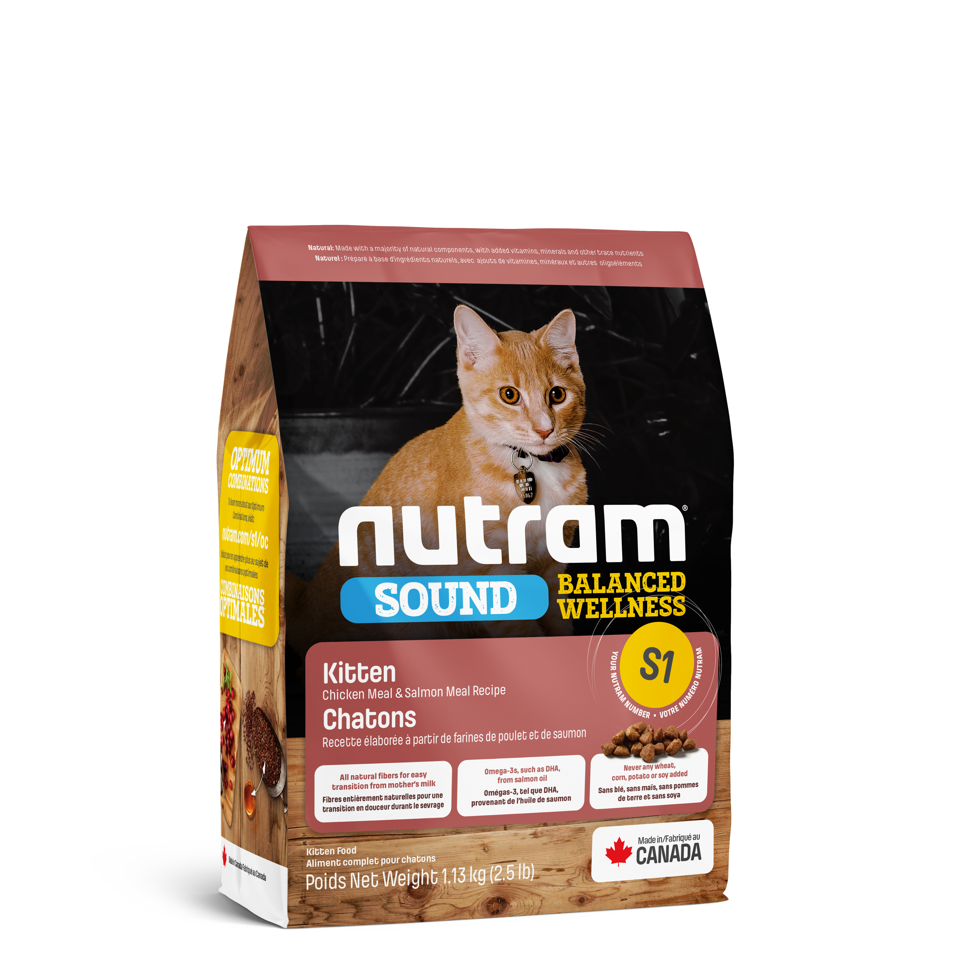 Nutram S1 - Chatons Recette au poulet frais et au saumon - 1KG130