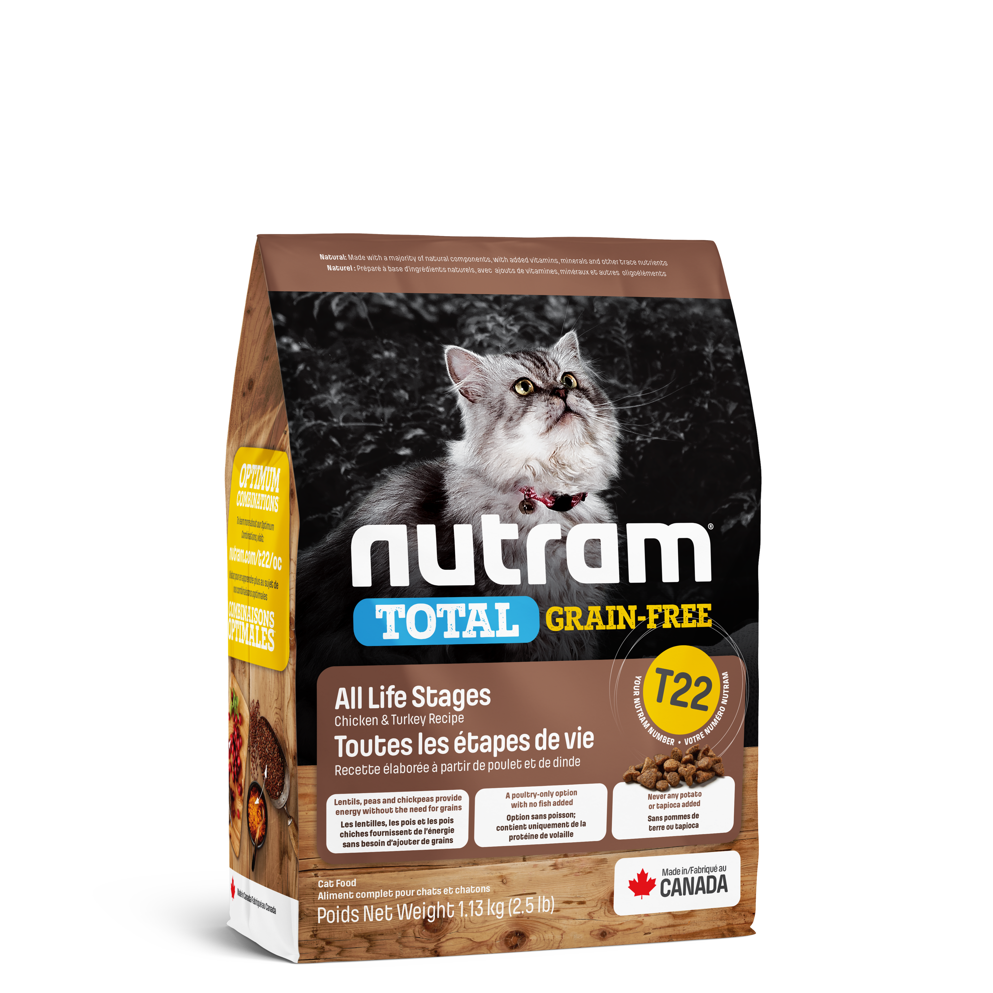 Nutram T22 - Toutes les étapes de vie Recette au poulet frais et à la dinde fraîche - 1KG130