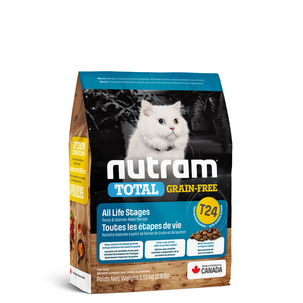 Nutram T24 - Toutes les étapes de vie Recette à la truite fraîche et au saumon - 1KG130