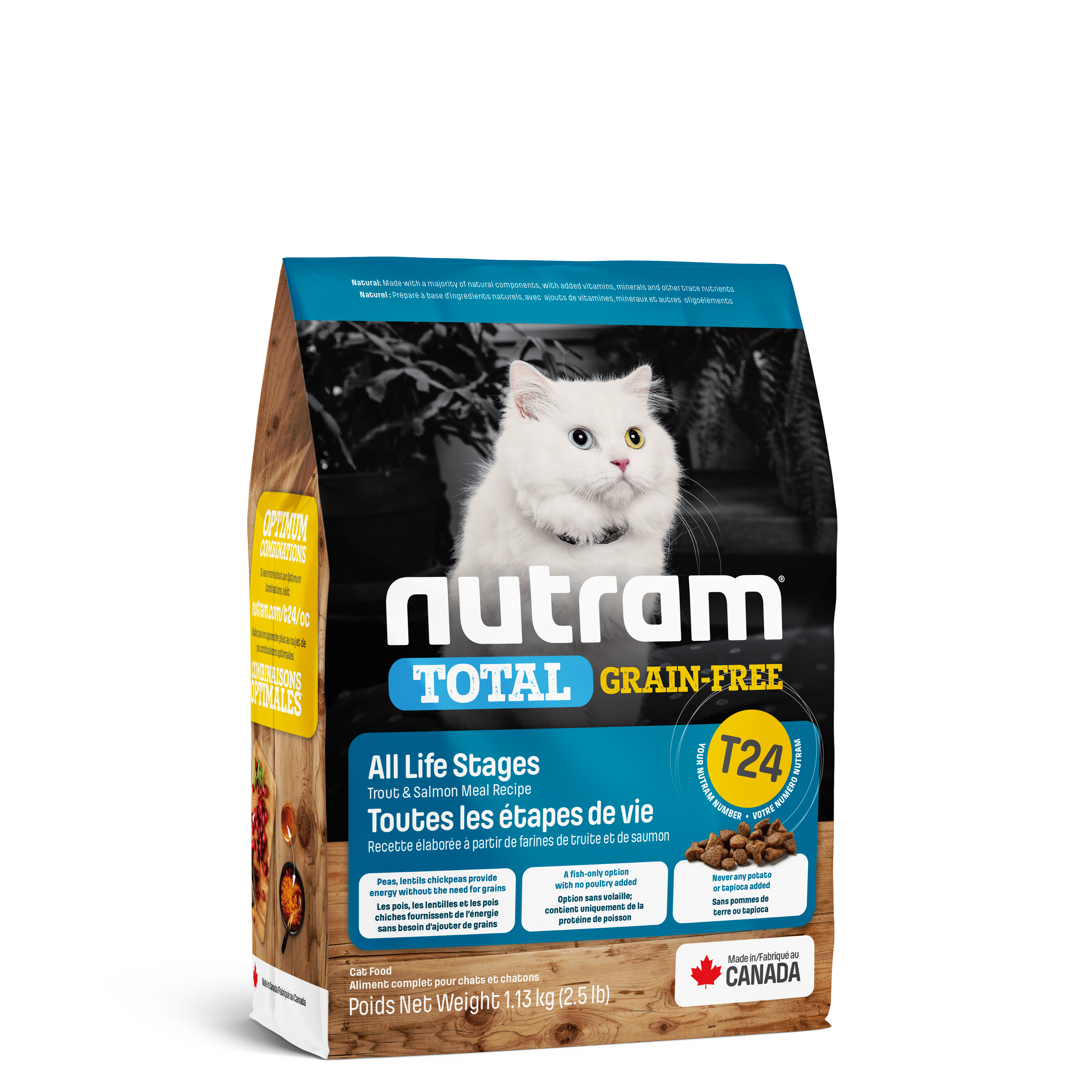 Nutram T24 - Toutes les étapes de vie Recette à la truite fraîche et au saumon - 1KG130