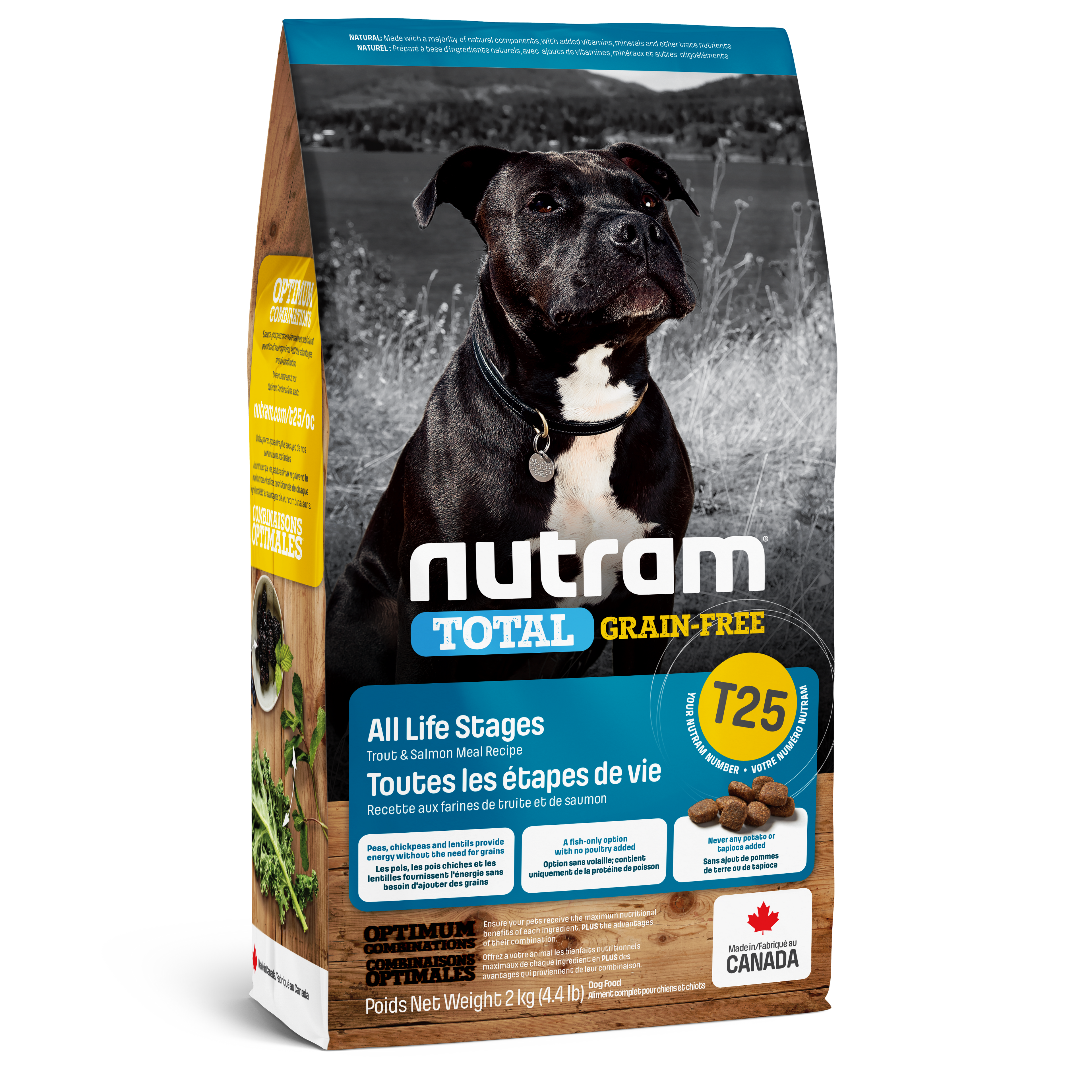 Nutram T25 - Toutes les étapes de vie Recette à la truite fraîche et au saumon frais - 2KG