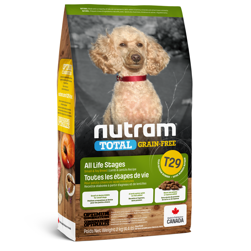 Nutram T29 - Toutes les étapes de vie Petites races et races naines Recette à l’agneau frais et aux lentilles -5KG400