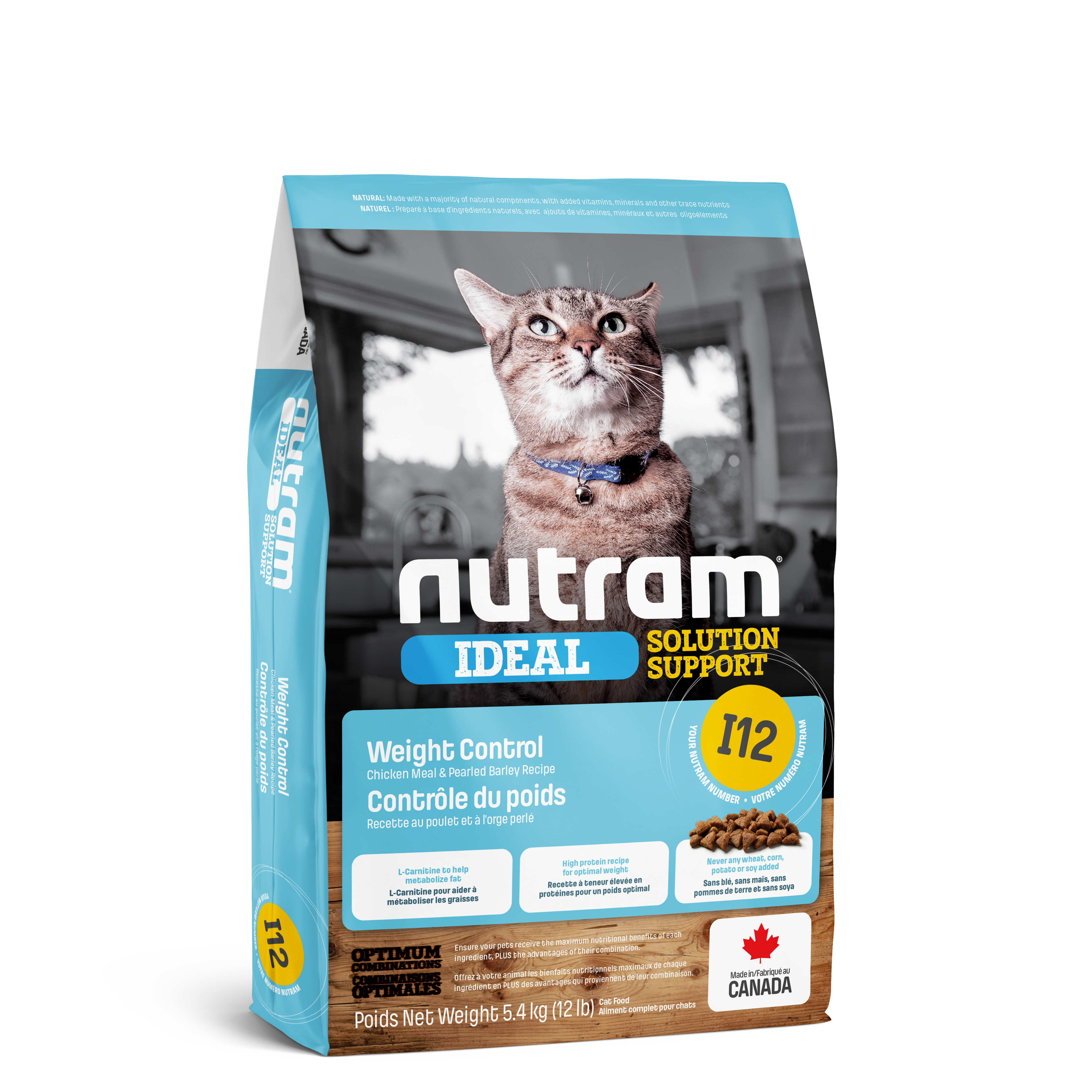 Nutram I12 - Contrôle du poids Recette au poulet frais et à l’orge perlé - 5KG400