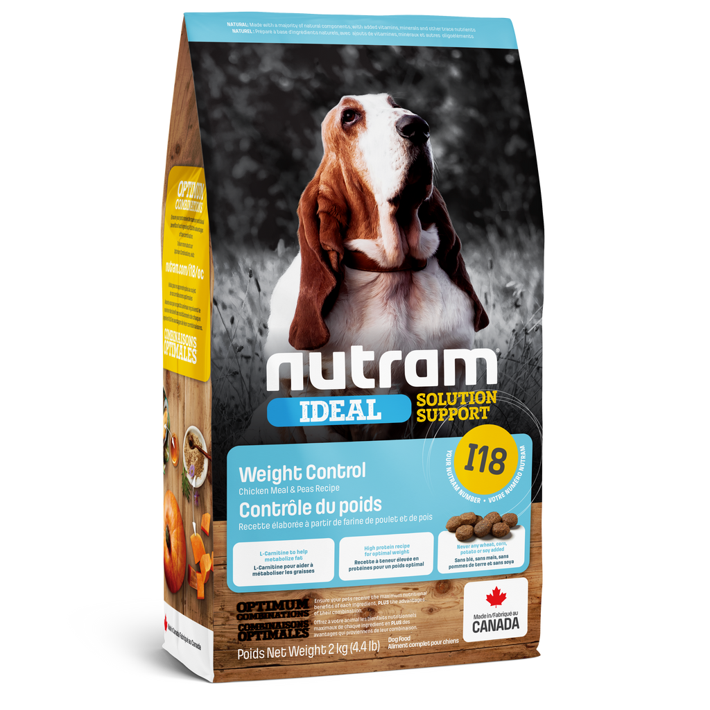 Nutram I18 - Contrôle du poids Recette au poulet frais et aux pois - 11KG400