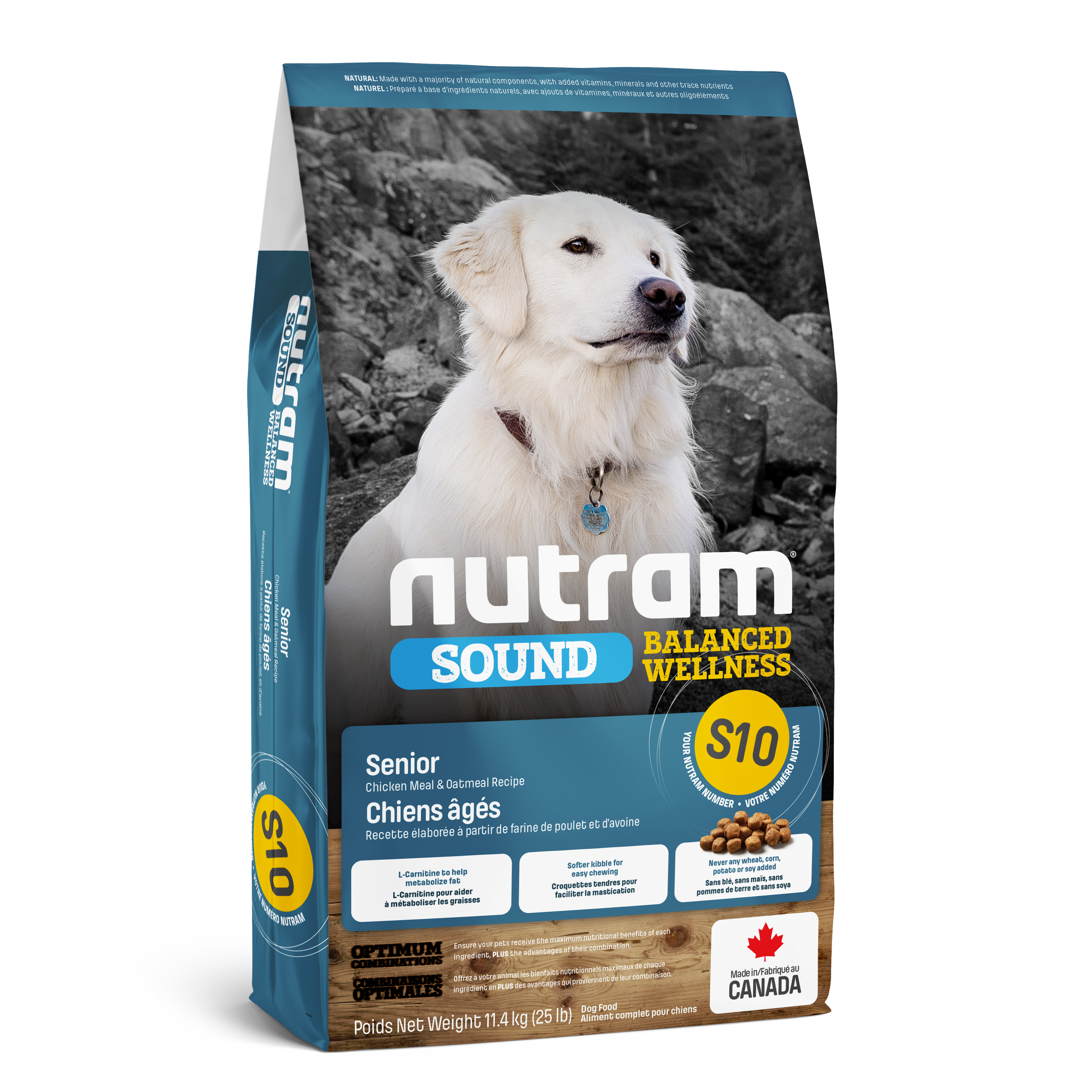 Nutram S10 - Chiens âgés Recette au poulet frais et à l’avoine - 11KG400