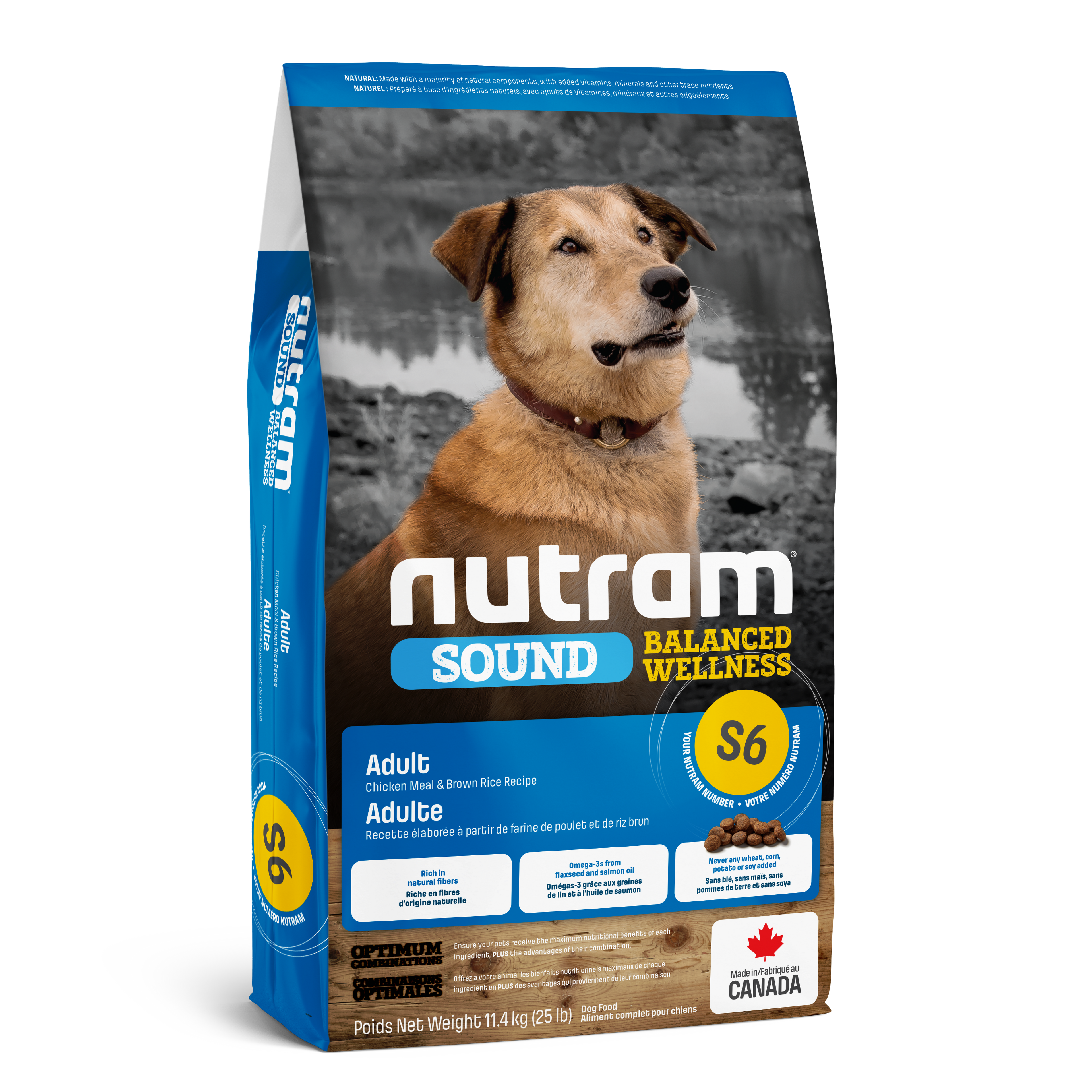 Nutram S6 - Adulte Recette au poulet frais et au riz complet 11,400 kg