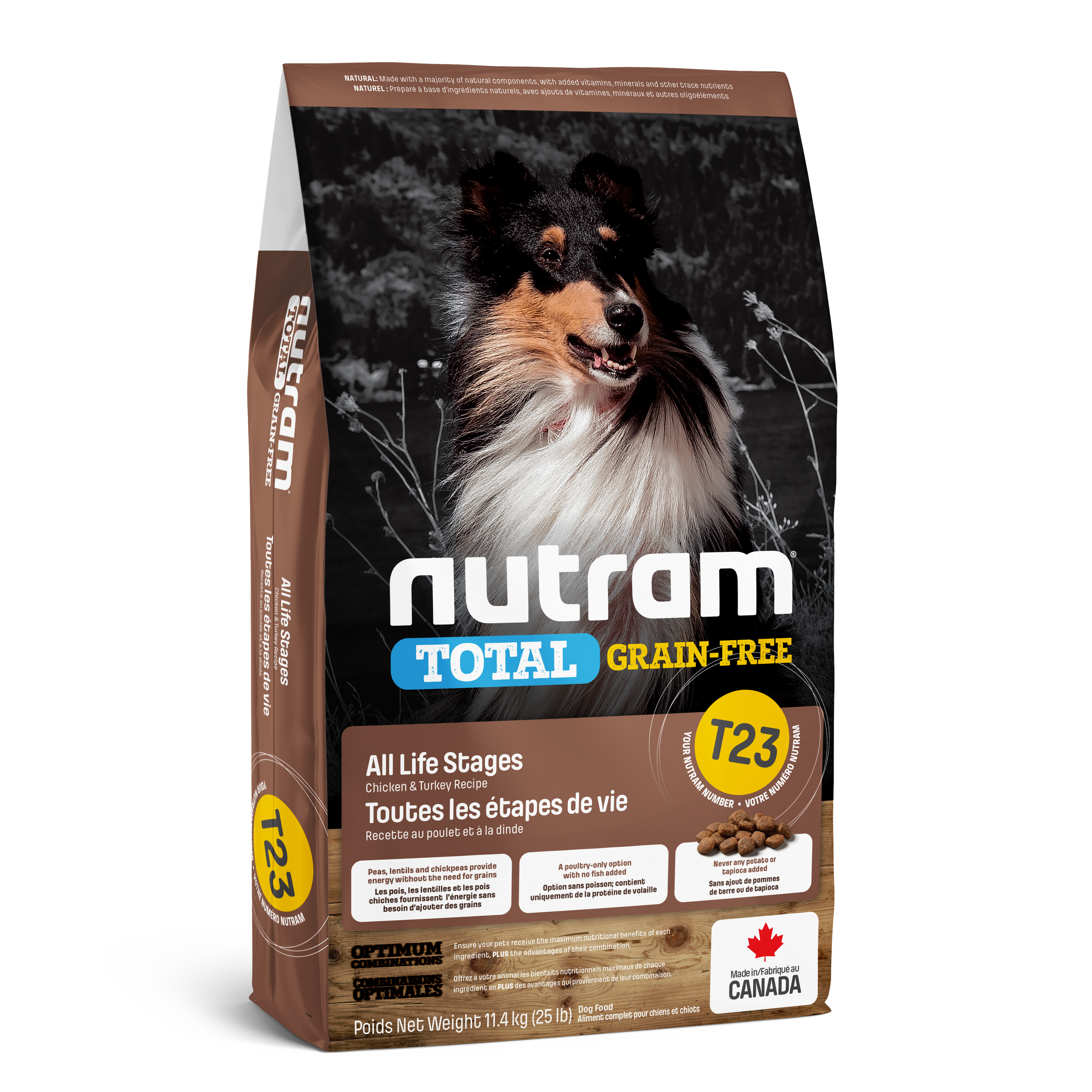 Nutram T23 - Toutes les étapes de vie Recette au poulet frais et à la dinde fraîche - 11KG400