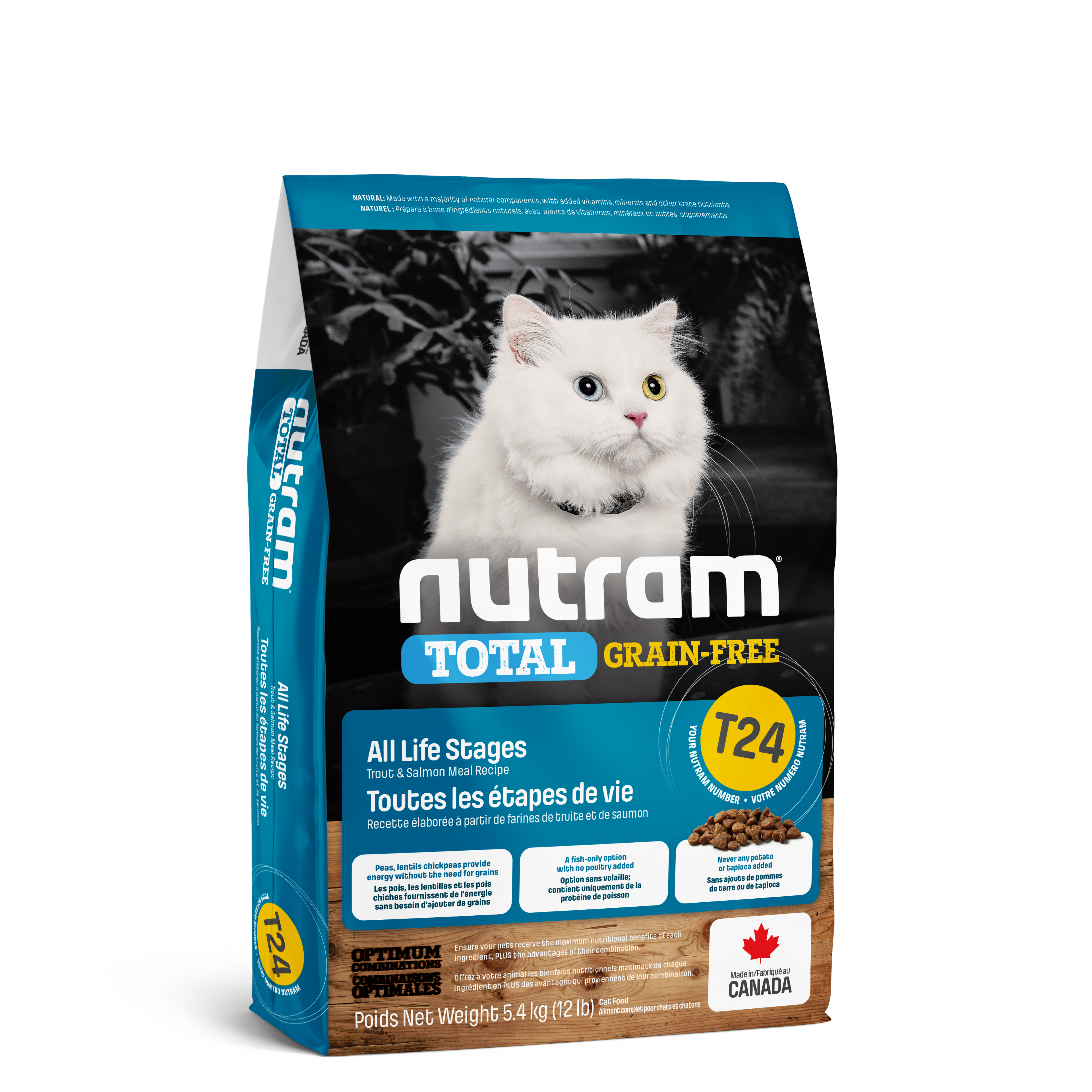 Nutram T24 - Toutes les étapes de vie Recette à la truite fraîche et au saumon - 5KG400
