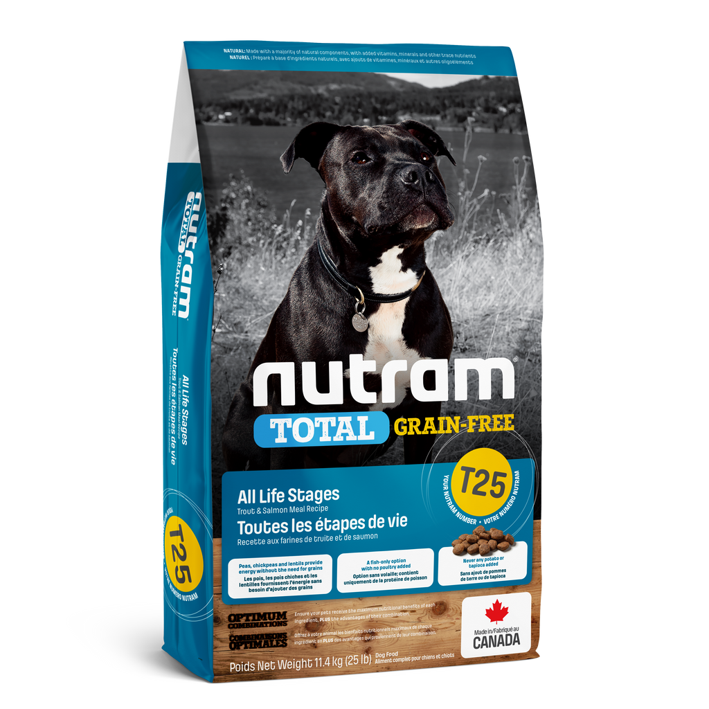 Nutram T25 - Toutes les étapes de vie Recette à la truite fraîche et au saumon frais - 11KG400