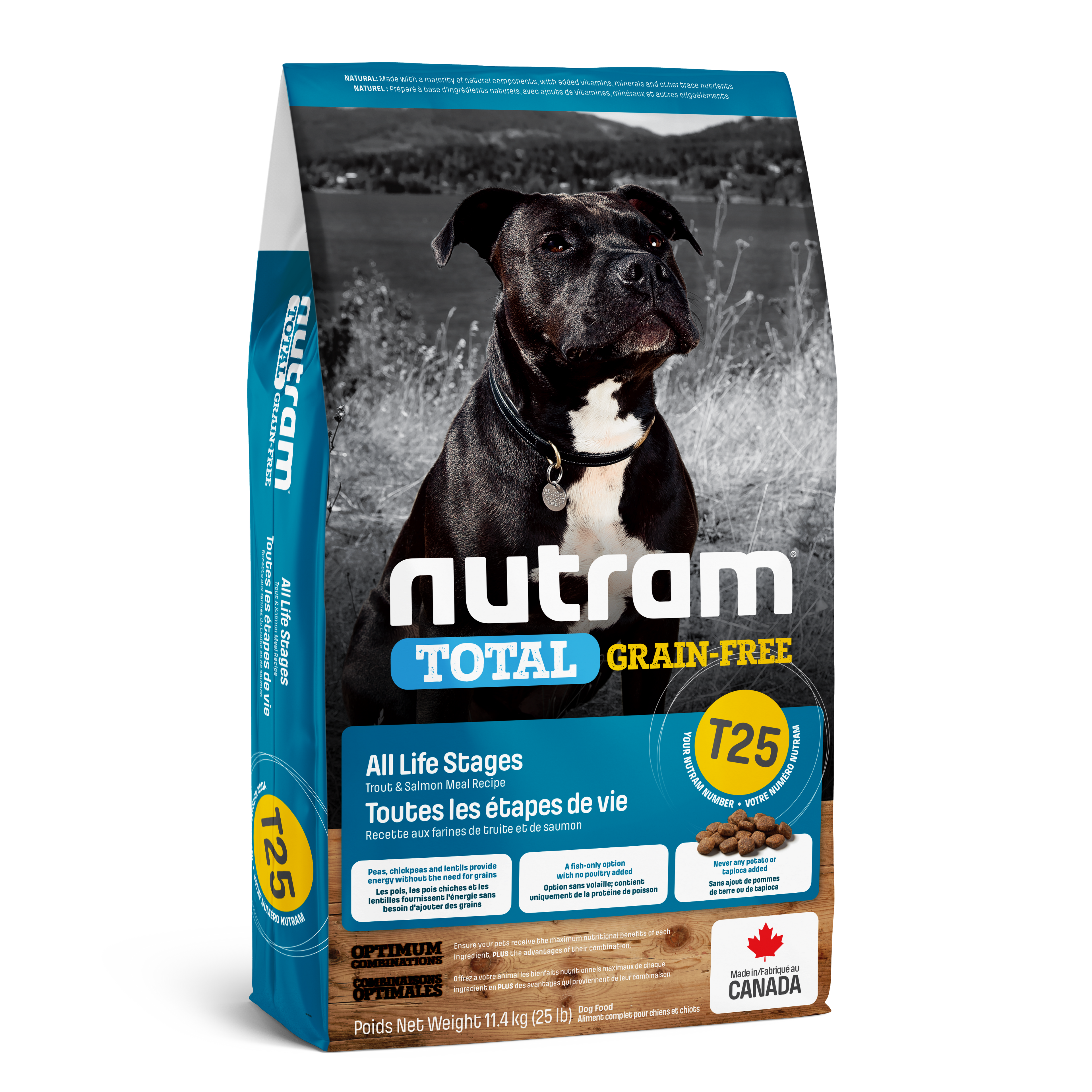 Nutram T25 - Toutes les étapes de vie Recette à la truite fraîche et au saumon frais - 11KG400