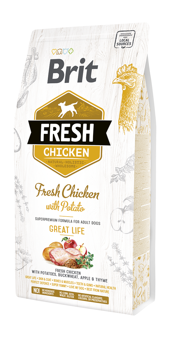 Brit Fresh - Brit Fresh | Poulet et pomme de terre pour chiens adultes – Great Life - 2kg500