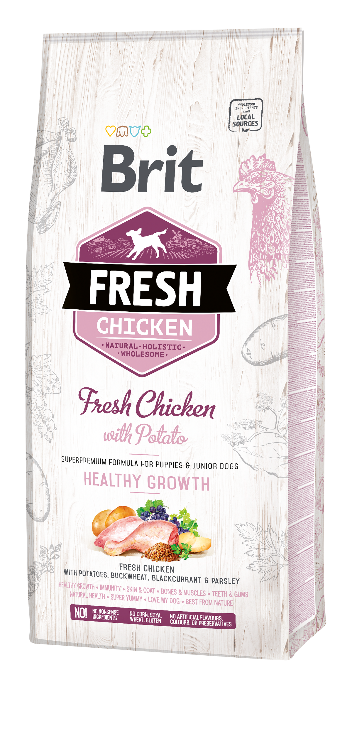 Brit Fresh - Poulet et pomme de terre – Croissance saine pour chiots - 12KG